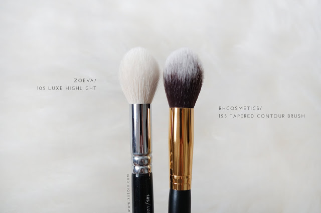BH Cosmetics Sculpt and Blend 2 - 125 Tapered Contour Brush, Zoeva 105 Luxe Highlight