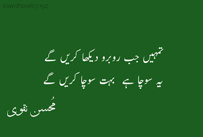 Two Lines Poetry Of Mohsin Naqvi