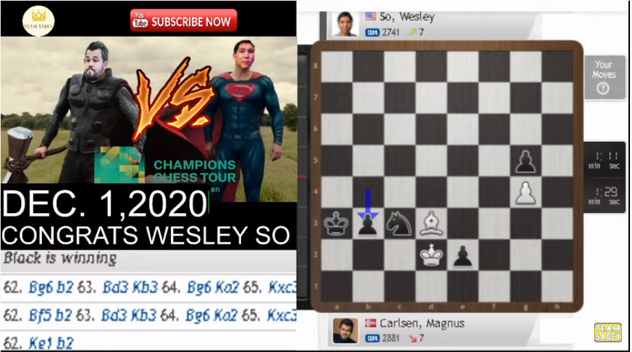 JUST IN: Wesley So ties Skilling Open 1st finals match vs. world's top GM  Magnus Carlsen 