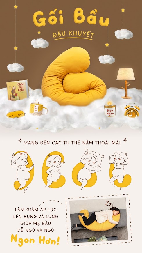 [A159] Gối cho bà bầu thông minh tiện lợi các mẹ không thể không mua