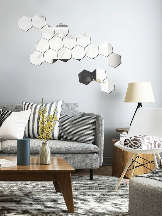 Hexagon Mirror Décor IDEAS for a Minimalist Room