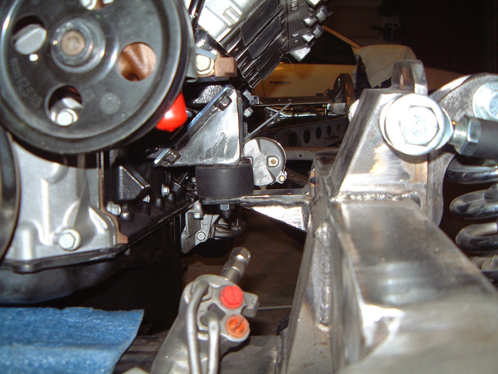 1937 Plymouth Motor mount fabrication. The mounts on the frame were