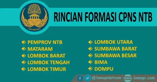 Download Rincian Formasi Cpns Pemprov Ntb Dan Semua Kabupaten Kota 2021 Lamopi Com