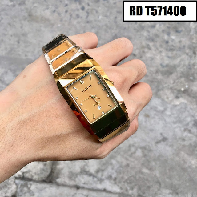 Đồng hồ nam dây đá ceramic vàng Rado RD T571400