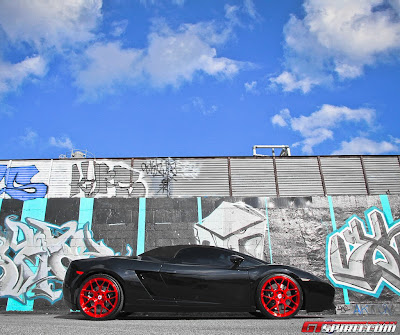 Lamborghini Gallardo Spyder with Brushed Red HRE Wheels 3