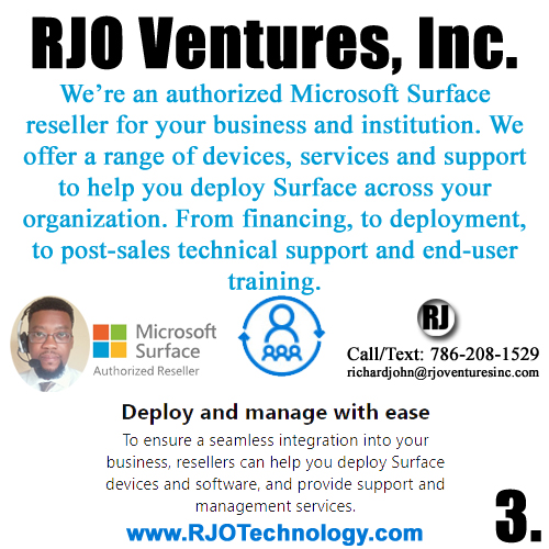 Microsoft Surface Authorized Reseller and Microsoft Cloud Managed Services Combo by RJO Ventures, Inc. [RJOVenturesInc.com]