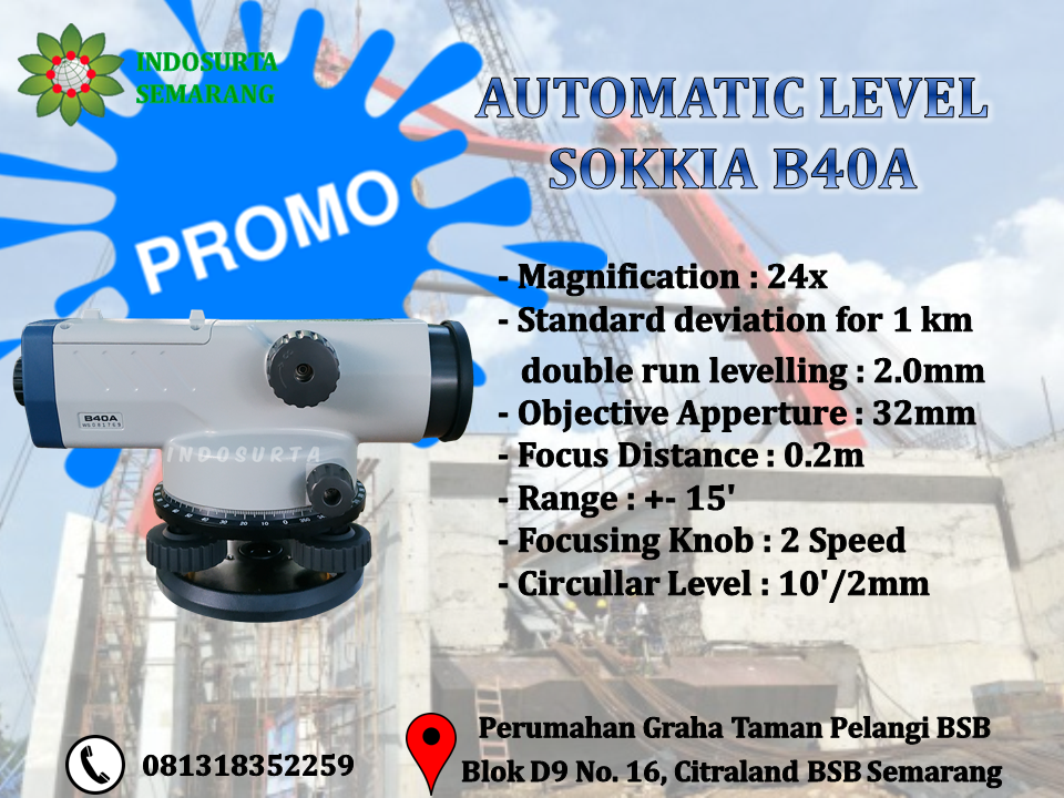 Jual Automatic Level Waterpass Sokkia B40A di Semarang
