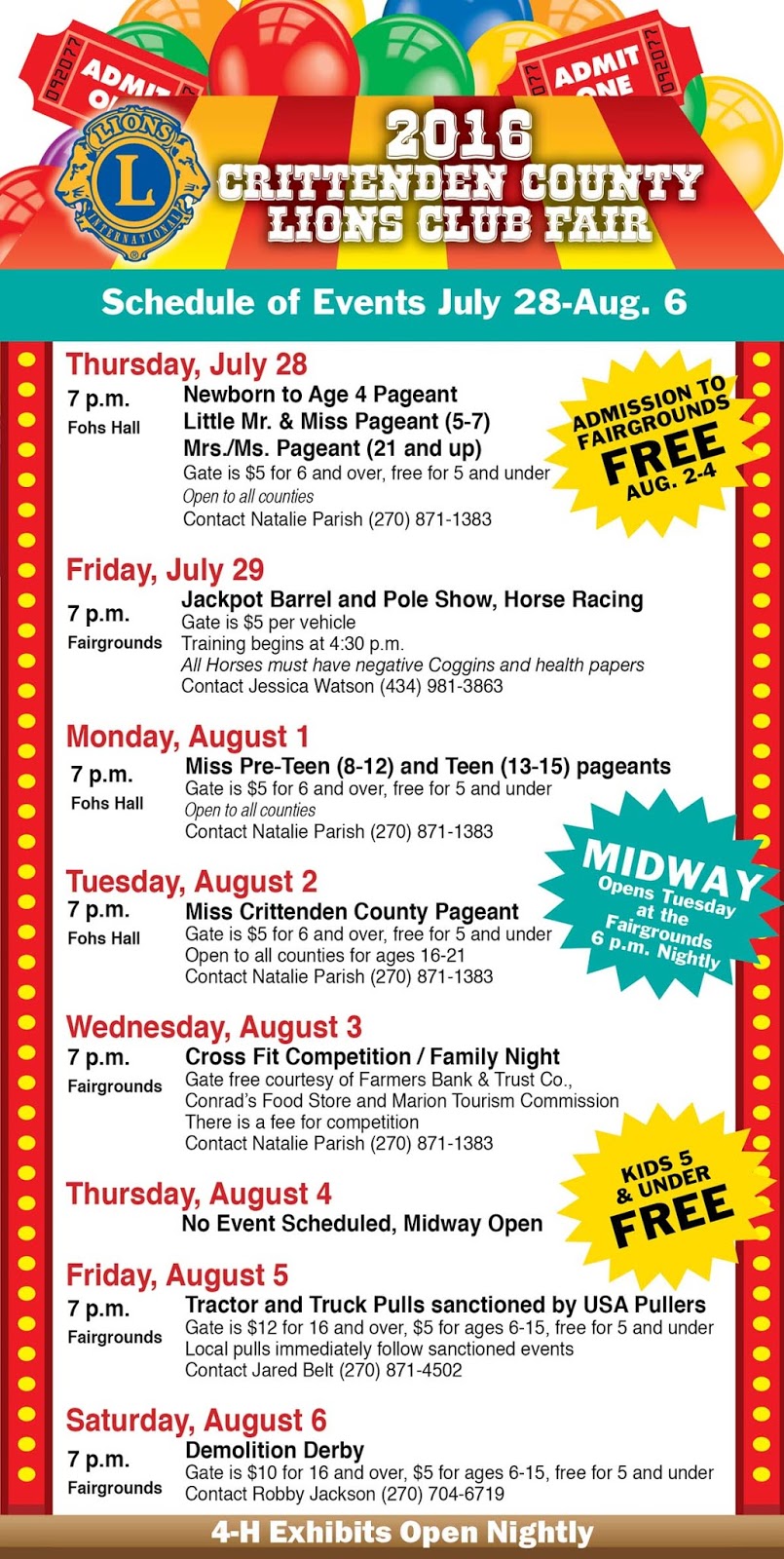 The Press Online County Fair Schedule