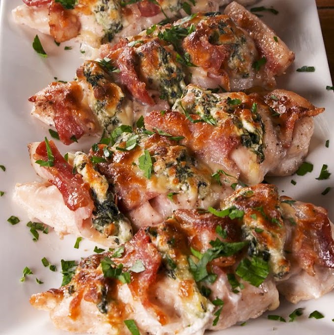 Bacon & Spinach Stuffed Chicken