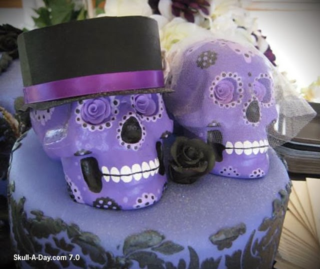 SkullADay Sugar Skull Wedding Cake Toppers