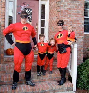 Randy Pausch and his family on Halloween.  They dressed up as The Incredibles