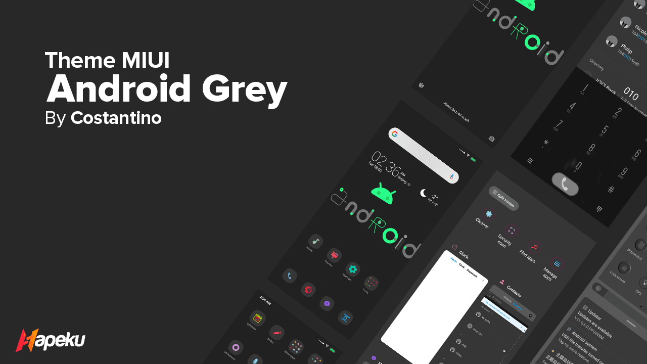 Theme MIUI Android Grey for MIUI 10 & 11 Theme MIUI Android Grey for MIUI 10 & 11
