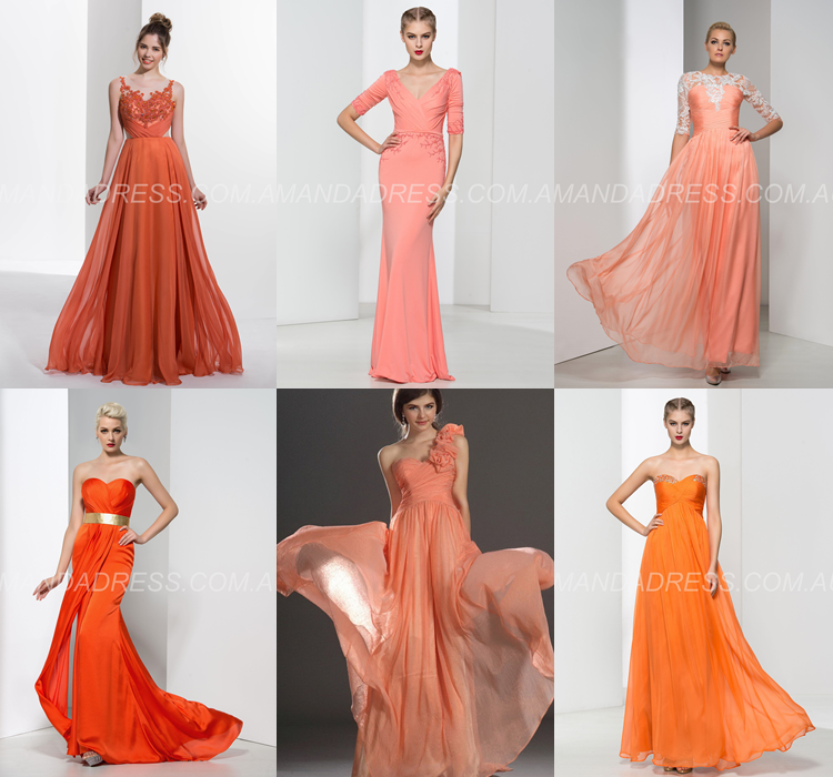 orange dresses