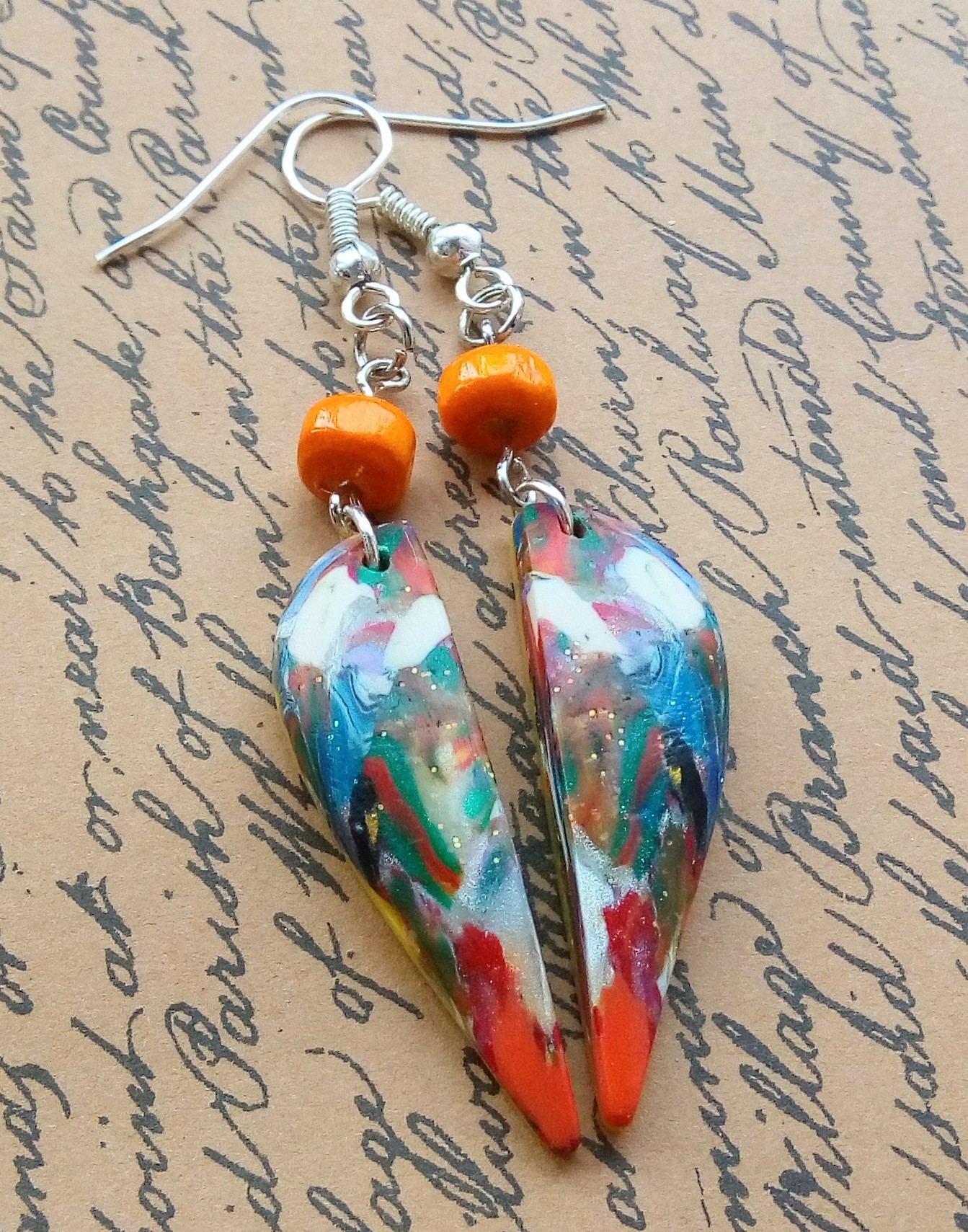 Colourful pattern earrings