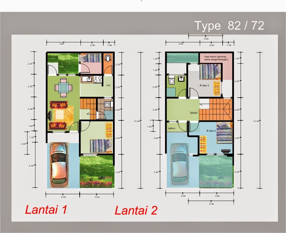 Desain Rumah Ukuran 7 X 12
