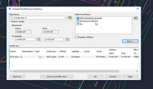 Create Profile from Surface