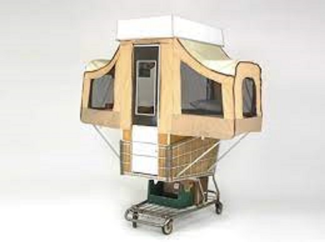 As far as recreation, how about a shopping cart pop-up camper?