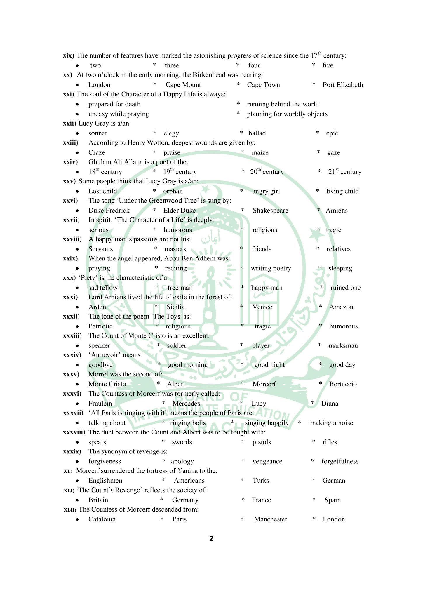 XI ENGLISH MODEL PAPER 2022