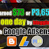 I earned $73 or P3,650 in one day with Google Adsense