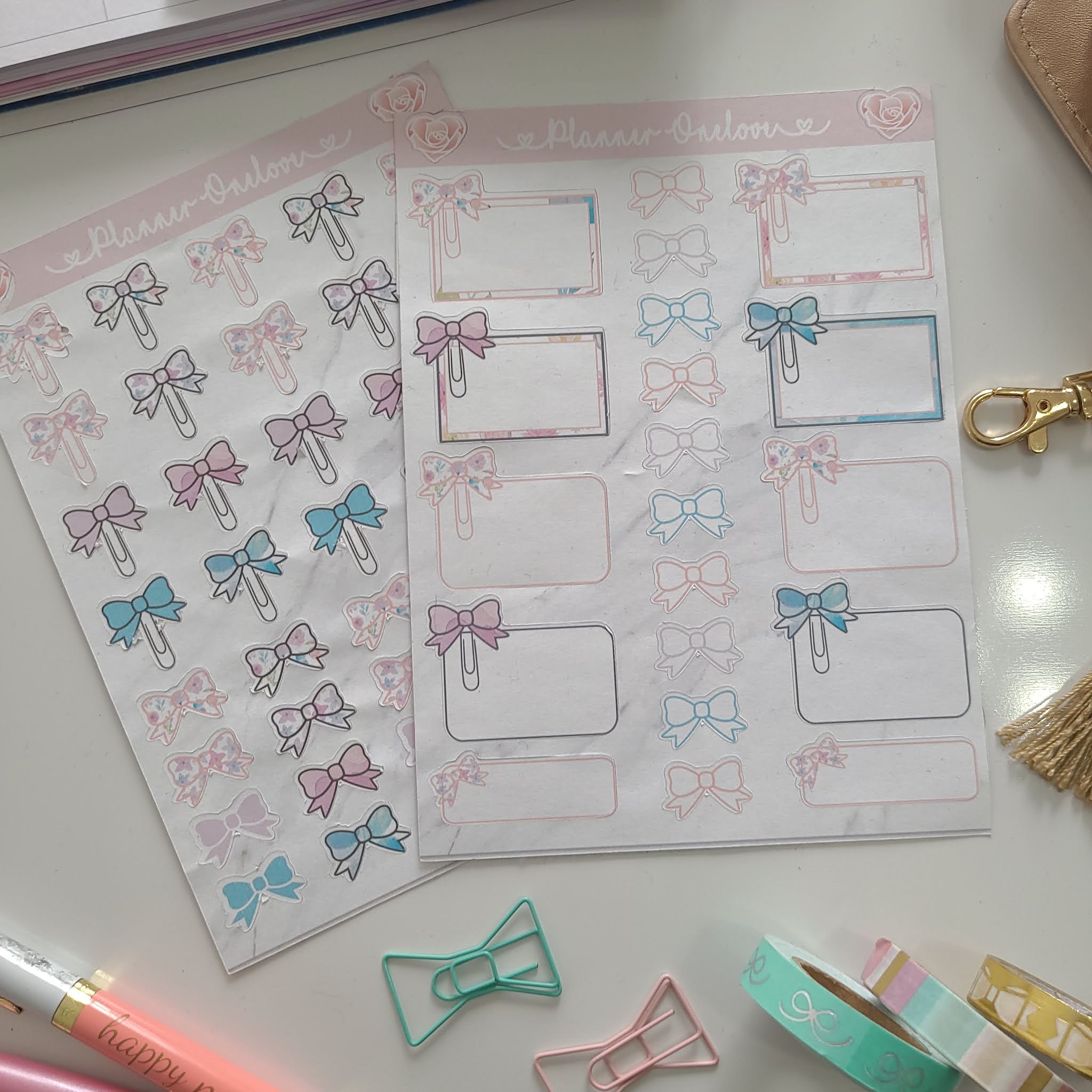 Printable Bows & Paperclip Stickers w/Silhouette Cut Files & DIY Foil ...