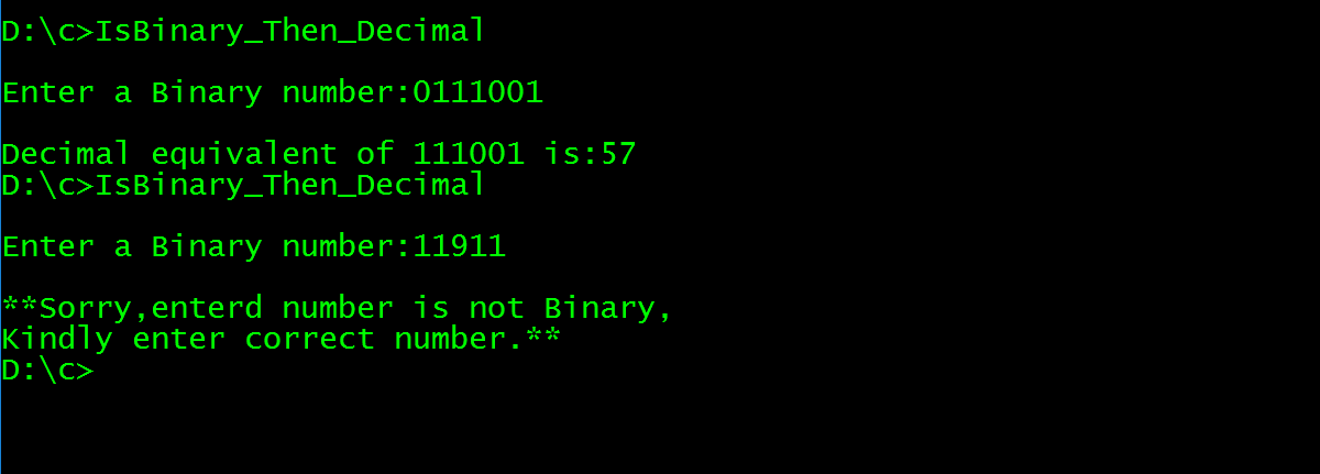 C Program to check if given number is in binary form or not ,If Yes ...