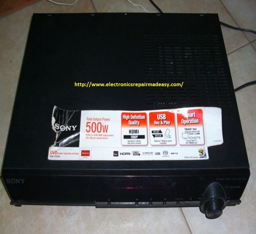 electronics repair made easy Sony DVD model DAVTZ200 Home theatre