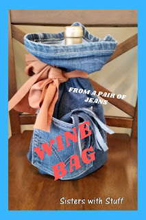 Wine bottle gif bag from a pair of jeans