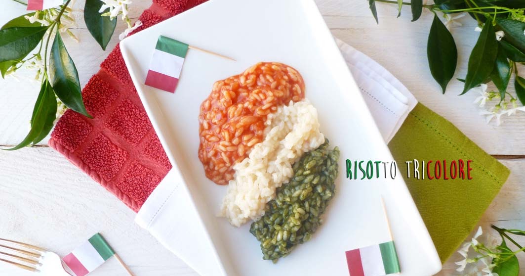 Risotto tricolore per L'Italia nel Piatto Kucina di Kiara