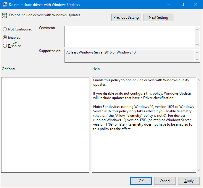 How To Stop Automatic Driver Updates in Windows 10 via Group Policy