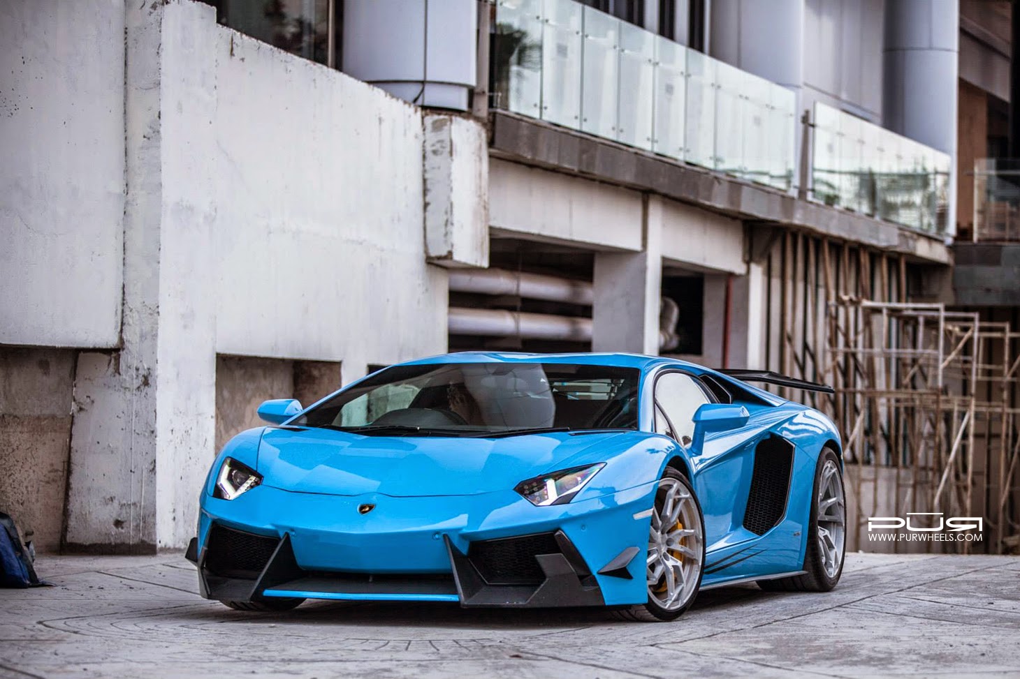 Baby Blue Lamborghini Aventador