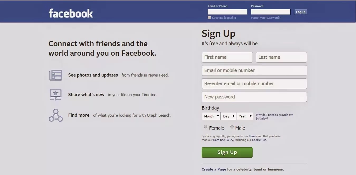 open a brand new Facebook Account