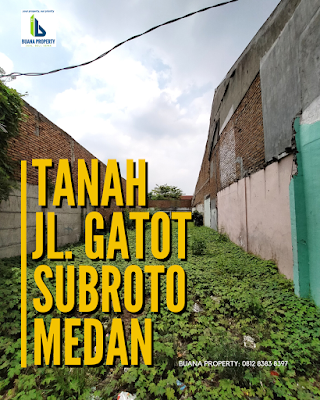 Jual tanah murah, 318 m2 di pinggir jalan Gatot Subroto depan Lotte Mart Medan