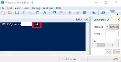 Cara memunculkan On Screen Keyboard Dengan Windows PowerShell