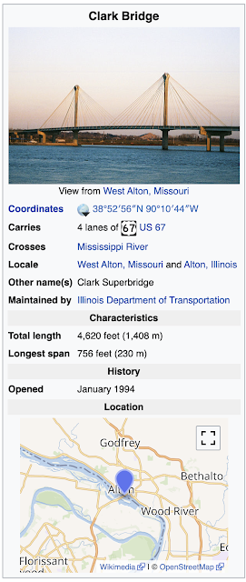 wikipedia info box new Clark bridge over Mississippi River in Alton