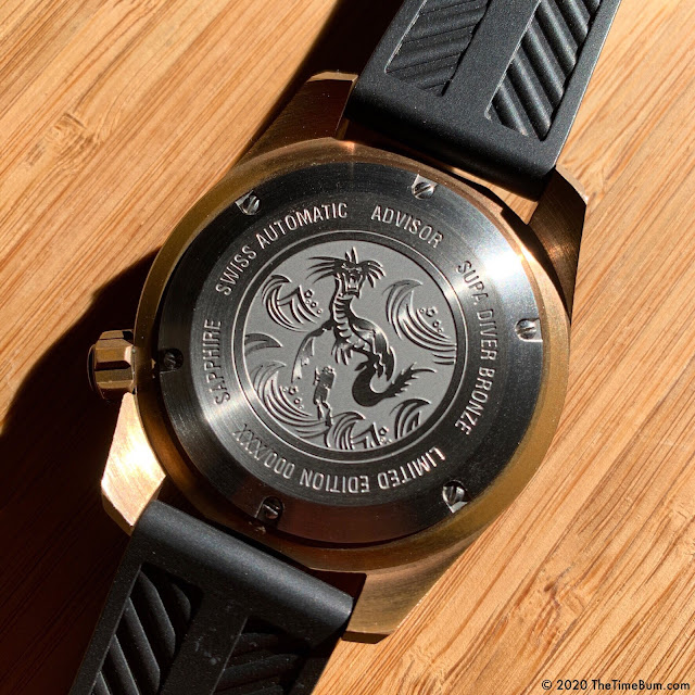 Advisor SUPA Diver bronze case back
