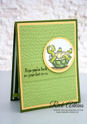 Back on your Feet Stamp Set, Hammered Metal 3d embossing Folder, Stampin' blends, Rick Adkins, Stampin' Up!