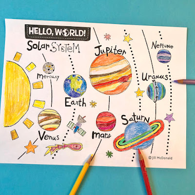 Show and Tell: Solar System coloring page