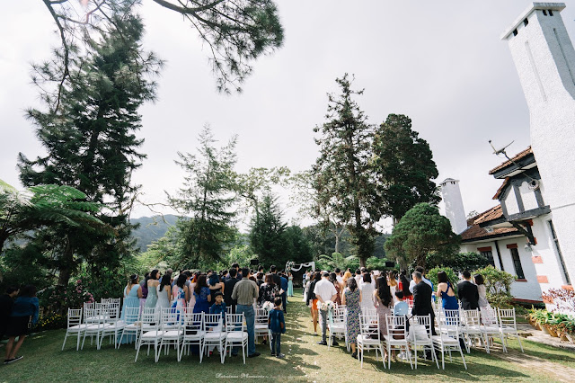 scenic garden wedding over the Cameron hills