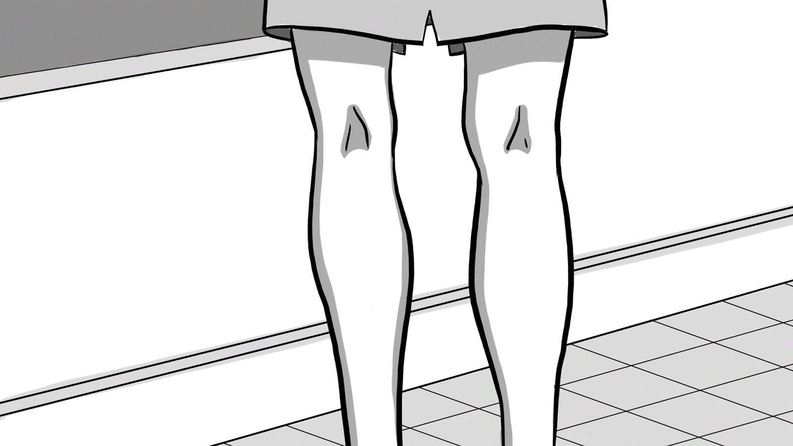 Как девушка снимает штаны
