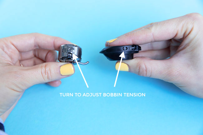Screws to adjust bobbin case tension