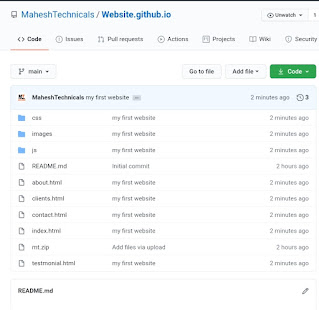 push website files to GitHub