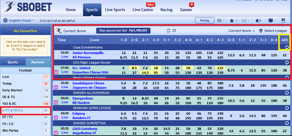 Panduan Lengkap Bermain Correct Score Di Sbobet ~ Situs-situs Judi Bolaku