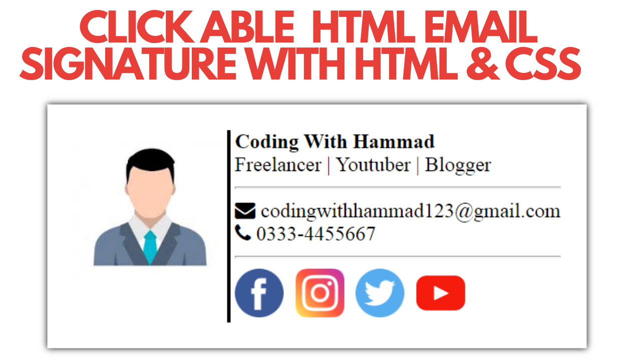 Html Email Signature With Html and CSS