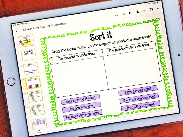 Teach grammar, subject, & predicate with Google Classroom for reading Teach grammar, subject, & predicate with Google Classroom for reading