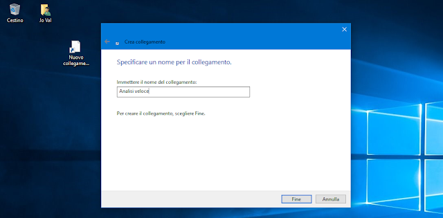 Collegamento per avviare una Scansione veloce con Defender in Windows 10 3