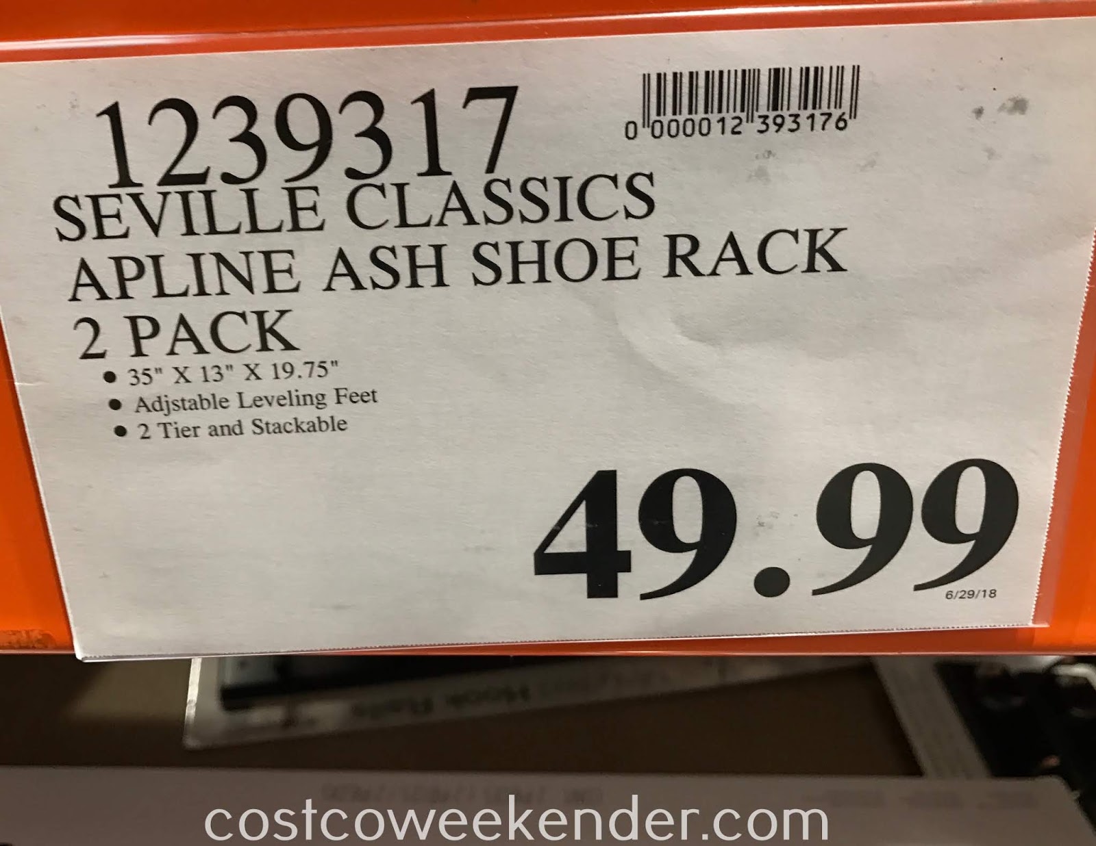 Seville Classics Alpine Ash Shoe Rack 2 Pack Costco Weekender