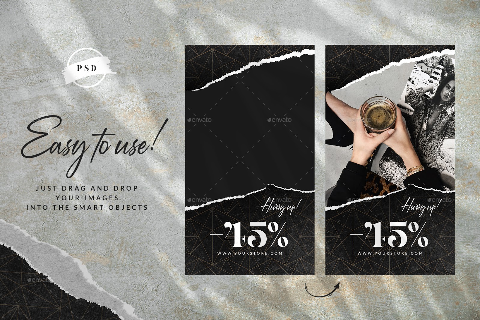 Torn Paper Instagram (PSD, JPG)