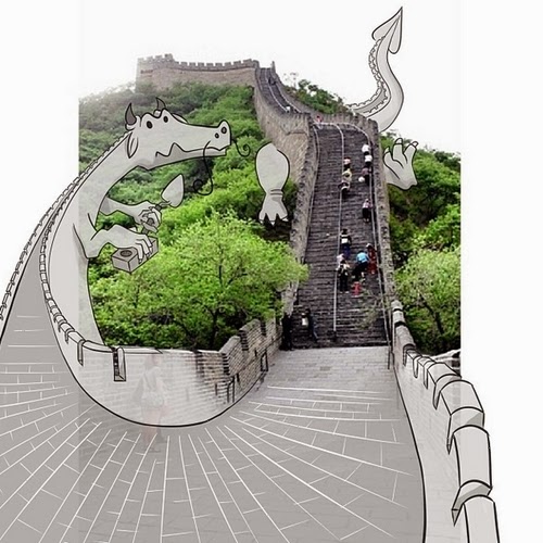 13-Great-Wall-of-China-in-Beijing-Cheryl-H-The-Dreaming-Clouds-Drawings-www-designstack-co