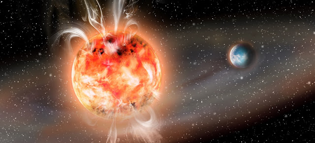 Small stars flare actively and expel particles that can alter and evaporate the atmospheres of planets that orbit them
