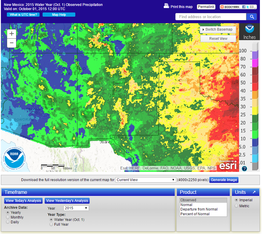 Current New Mexico Rainfall.